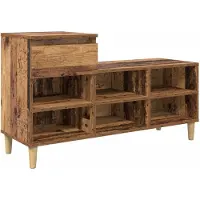 vidaXL Cabinet à chaussures avec tiroir Bois ancien 102 x 36 x 60 cm