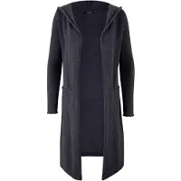 Bonprix Gilet long en maille à capuche