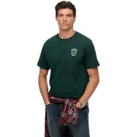 Superdry T-Shirt vert foncé / blanc
