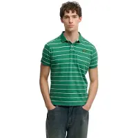 Superdry pour homme. M1110464A Polo vintage à rayures vertes (XL), Casuel, Coton, Manche courte