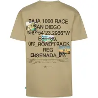 Petrol Industries T-Shirt beige foncé / turquoise / noir
