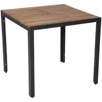 Bolero Table carrée en bois d'acacia, pieds en acier, 800 x 800 x 740 mm