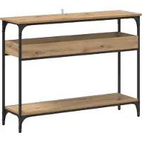 vidaXL Table console avec étagère chêne artisanal 100 x 29 x 75 cm