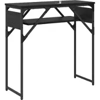vidaXL Console noire imitation chêne, en panneaux de particules, 75x30x75 cm