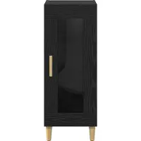 vidaXL Buffet noir aspect chêne 34,5 x 32,5 x 90 cm
