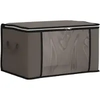vidaXL Boîte de rangement avec fenêtre latérale transparente, gris