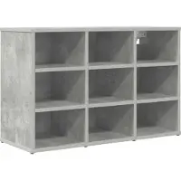 vidaXL Cabinet à chaussures avec étagère Gris béton 77,5 x 30 x 51 cm
