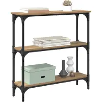 vidaXL Table console avec étagère chêne artisanal 75 x 22.5 x 75 cm