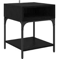 vidaXL Table de chevet Chêne noir 40 x 40 x 50 cm Bois d'ingénierie