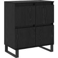 vidaXL Sideboard noir imitation chêne 60 x 35 x 70 cm