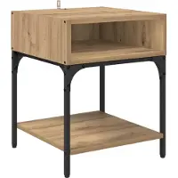 vidaXL Table de chevet chêne artisanal 40 x 40 x 50 cm
