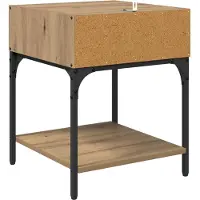 vidaXL Table de chevet chêne artisanal 40 x 40 x 50 cm