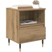 vidaXL Cabinet de chevet 2 pcs chêne artisanal 40 x 35 x 50 cm