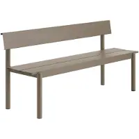 Muuto Linear Steel Banc avec Dossier Taupe | 170 x 34 CM | 66.9 x 15.4in