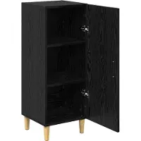 vidaXL Sideboard noir imitation chêne 34,5 x 34 x 90 cm Matériau dérivé du bois