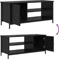 vidaXL Armoire TV noir imitation chêne 100 x 40 x 45 cm Bois composite