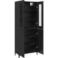 vidaXL Meuble haut, 2 pièces, imitation chêne noir, 69,5 x 34 x 180 cm