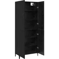 vidaXL Meuble haut, 2 pièces, imitation chêne noir, 69,5 x 34 x 180 cm