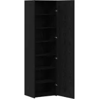 vidaXL Meuble haut noir imitation chêne, 50 x 42,5 x 185 cm
