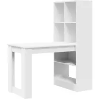 vidaXL Bureau , blanc, en panneaux de particules, 122 x 67 x 145 cm