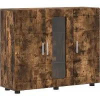 vidaXL Armoire en bois, chêne fumé, matériau de bois