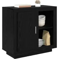 vidaXL Buffet noir aspect chêne 80 x 40 x 75 cm en aggloméré