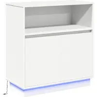vidaXL Buffet LED blanc 71 x 34,5 x 75 cm en aggloméré