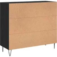 vidaXL Buffet noir aspect chêne 90 x 32,5 x 80 cm en aggloméré