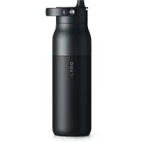 LARQ rq purevis 2 23 oz - Purificateur d'eau UV avec application autonettoyante Hydratation Tracking Filtre Paille Pointe Double-parois Isulare Black