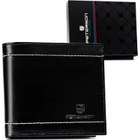 Peterson | Portefeuille classique, en cuir naturel, pour hommes, noir, 11.5x10 cm