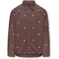 ONLY GIRLS Chemisier 'KOGNew' marron / blanc