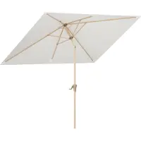 LifeGoods Parasol - Jardin - 270x180cm - 30° inclinable - Imperméable - UPF50+ - Revêtement en bois - Crème