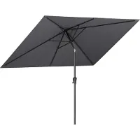 LifeGoods Parasol - Jardin - 200x300cm - 30° inclinable - Imperméable - UPF50+ - Gris foncé