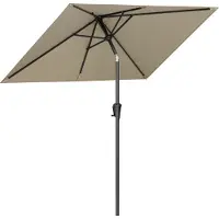 LifeGoods Parasol - Jardin - 210x140cm - 30° inclinable - Imperméable - UPF50+ - Taupe