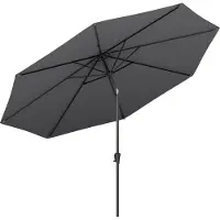 LifeGoods Parasol - Jardin - Ø350 cm - 30° inclinable - Imperméable - UPF50+ - Gris foncé
