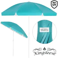 Kingsleeve Parasol Cyprus Turquoise 180cm protection UV 50+ fonction d'inclinaison