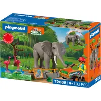 Playmobil Animals & Friends - Zoo: Éléphant avec des gardiens de - - UneTaille - Figurine de Jeu