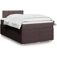 vidaXL Lit boxspring avec matelas brun foncé 120x200 cm Tissu