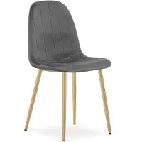 Leobert Chaise - - Padva - Velours Gris Foncé/Pieds Chêne - 44,5 X 53 X 87 Cm