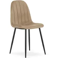 Leobert Chaise - - Padva - Velours Marron/Pieds Noirs - 44,5 X 53 X 87 Cm
