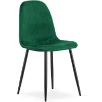 Leobert Chaise - - Padva - Velours Vert/Pieds Noirs - 44,5 X 53 X 87 Cm