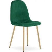 Leobert Chaise - - Padva - Velours Vert/Pieds Chêne - 44,5 X 53 X 87 Cm