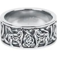 EtNox Bague de - Keltische Wölfe - pour Unisexe - couleur argent - Taille 68
