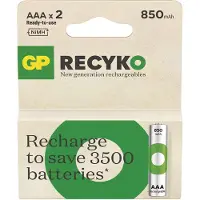 GP Piles rechargeables ReCyko 850 AAA (HR03), 2 pièces, B25182