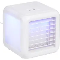 Lifetime Air Mini Air Cooler - Humidificateur d'air avec 2 éléments de refroidissement - Refroidisseur d'air avec eau et 3 niveaux - Climatiseur mobile sans tuyau pour chambre à coucher - 16 x 16 x