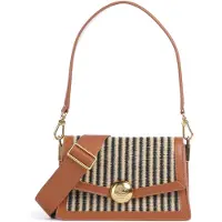 Lacoste sac à épaule sac à épaule bandoulière Summer Pack Flap Shoulder Bag Natural Noir Tan marron clair