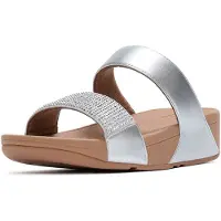 Original Brands pour femme. EC4-D63 Sandales Lulu Crystal Embellished Slides argentées (37), 1 à 3 cm, Aucun, Casuel