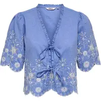 ONLY Chemisier 'ONLMiffy' bleu roi / blanc cassé
