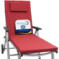 Beautissu Matelas pour chaise longue Loft RL, 200 x 60 x 5 cm, rouge