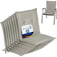 Beautissu Lot de 8 coussins pour fauteuils à dossier bas Loft NL, 100 x 50 x 6 cm, gris clair